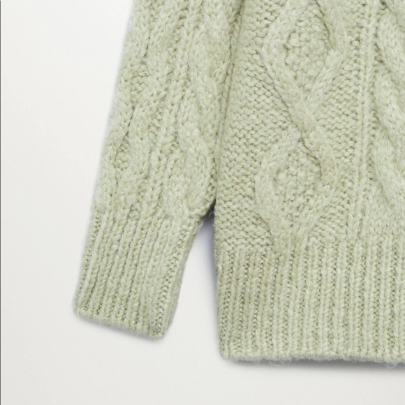 Mango Mint green Cable-knit sweater: size L NWT - Picture 5 of 9